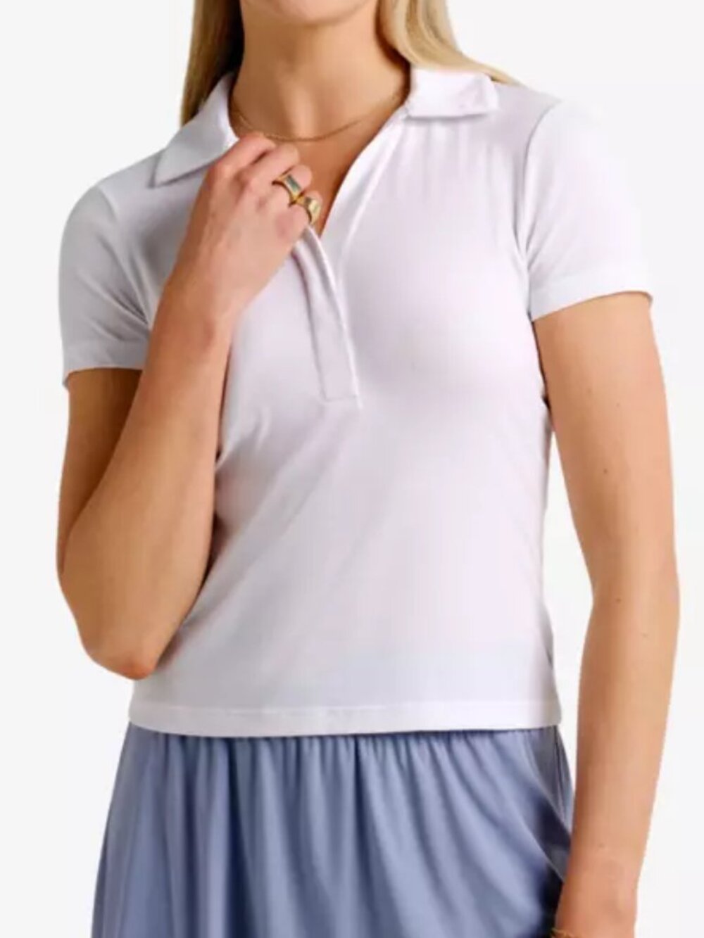 TravisMathew Women s Barcelona S/S Polo Ribbed White Size M NWT